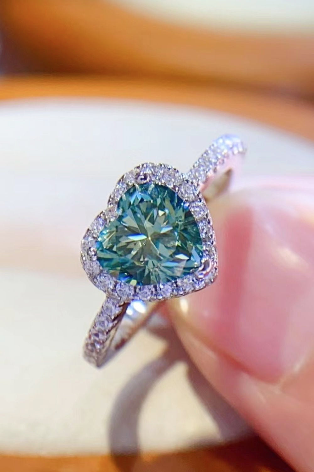 1-Carat Moissanite Heart Ring from Berry Charmz