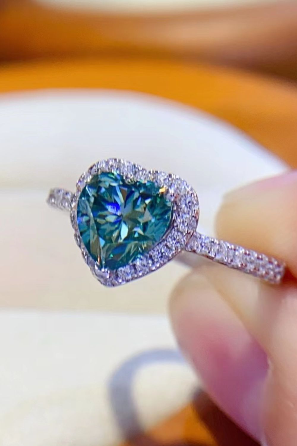 1-Carat Moissanite Heart Ring from Berry Charmz