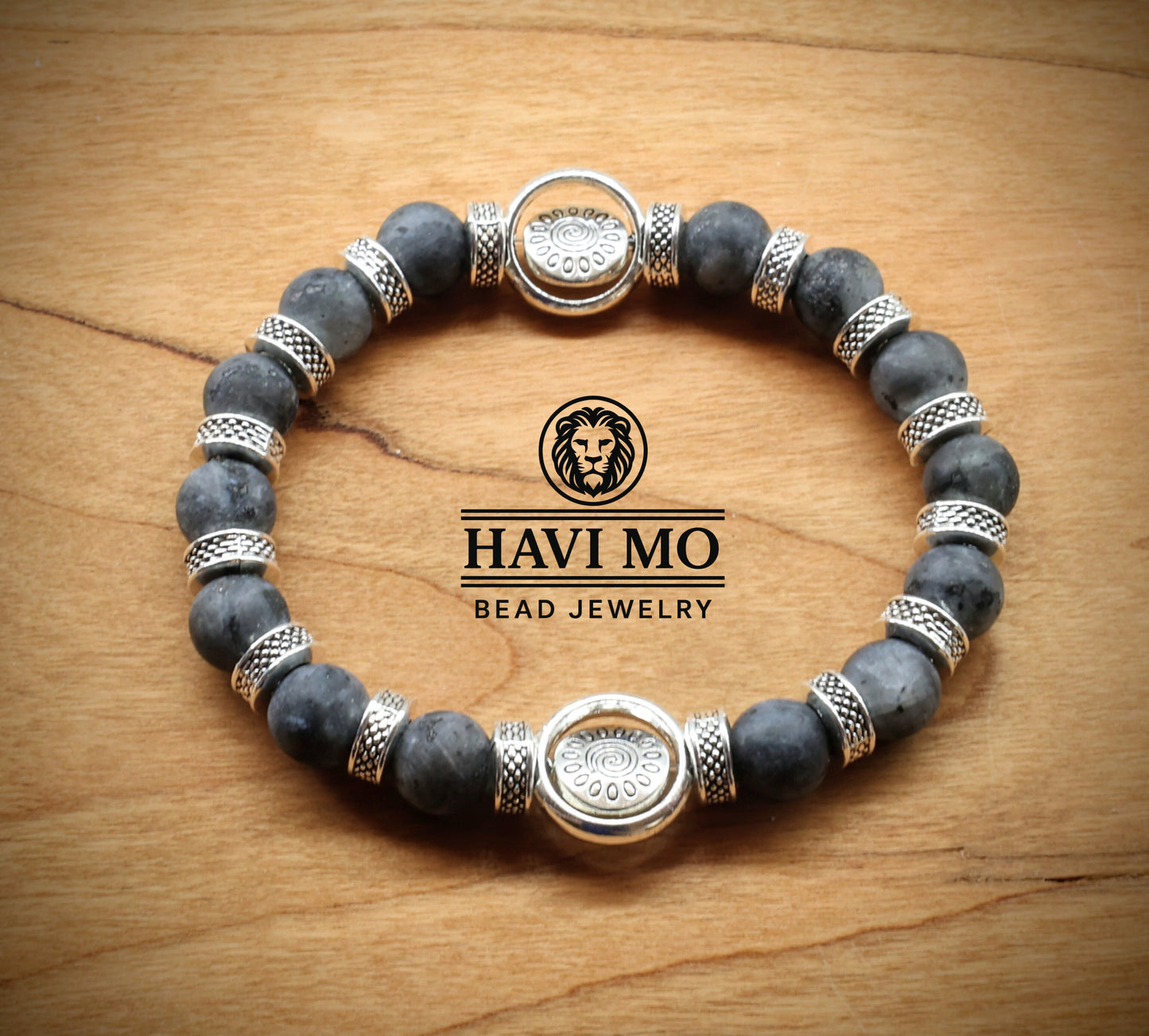 Helms of The Sun - Labradorite Beads, and Stainless Steel Charms.
