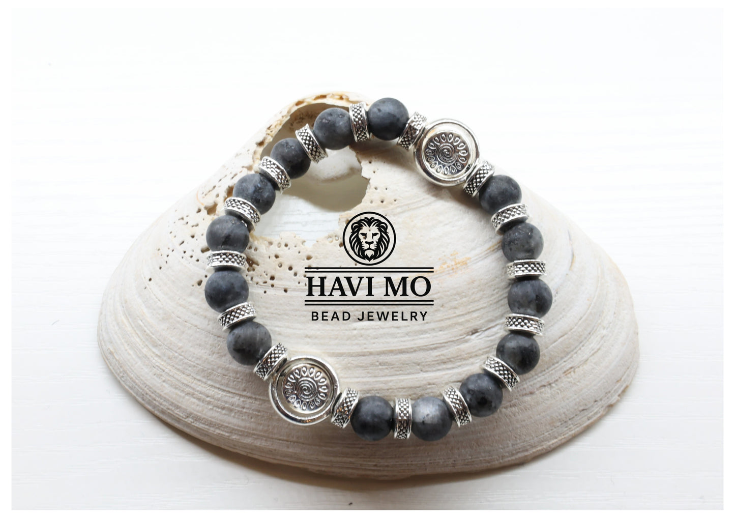 Helms of The Sun - Labradorite Beads, and Stainless Steel Charms.